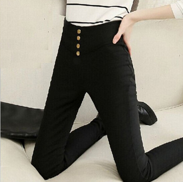 2023 Korean version new leggings for women wearing high-waisted, small-leg pencil pants with high-elasticity back pockets in spring and autumn Specification image