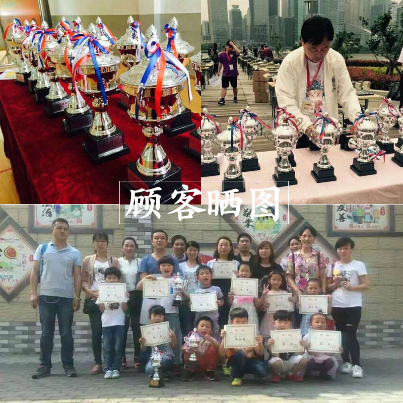 Customized wholesale of regular and universal double-ear silver trophies with metal covers for competition award trophies and trophies as logos Application Scenario