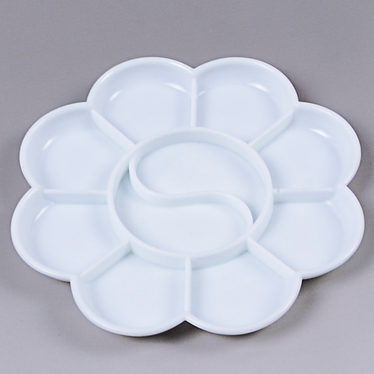 画画调色盘 梅花形状 颜料调色盒 国画调色盘小号直径8cm
