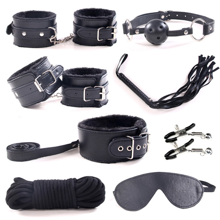 Adult sex toys sm Torture toys leather plush sex 8-piece set alternative toys sex toys sex stockings planning sex cross-border sex underwear