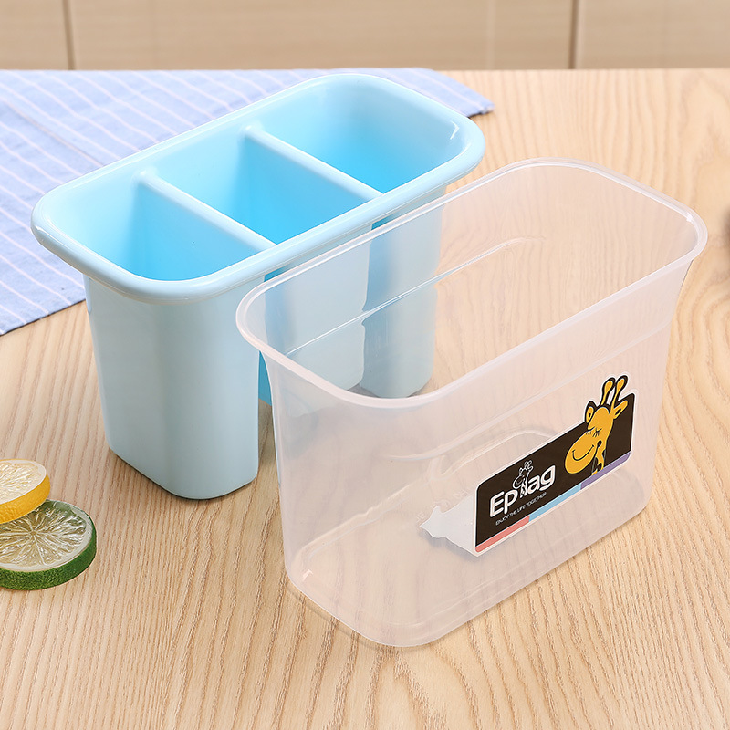 3025 candy-colored chopstick holder kitchenware draining rack thickened double-layer plastic PP double-layer 筷笼 Application Scenario