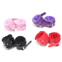 Adult sex toys PU leather plush handcuffs bondage handcuffs sm sex props sex products