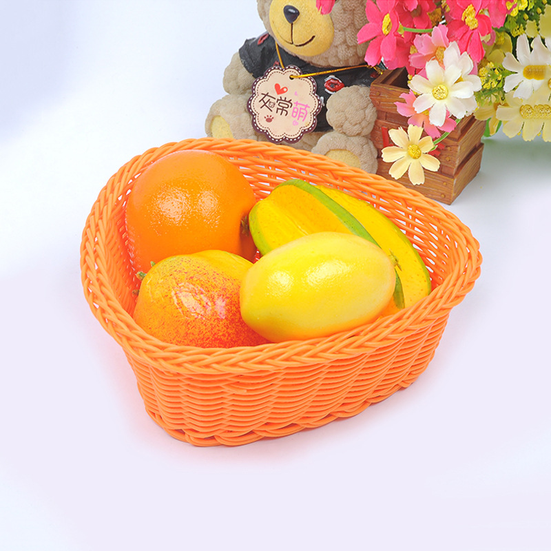 仿柳藤竹编织水果篮 食品面包菜花篮子收纳篮 收纳筐框家居批发详情图5