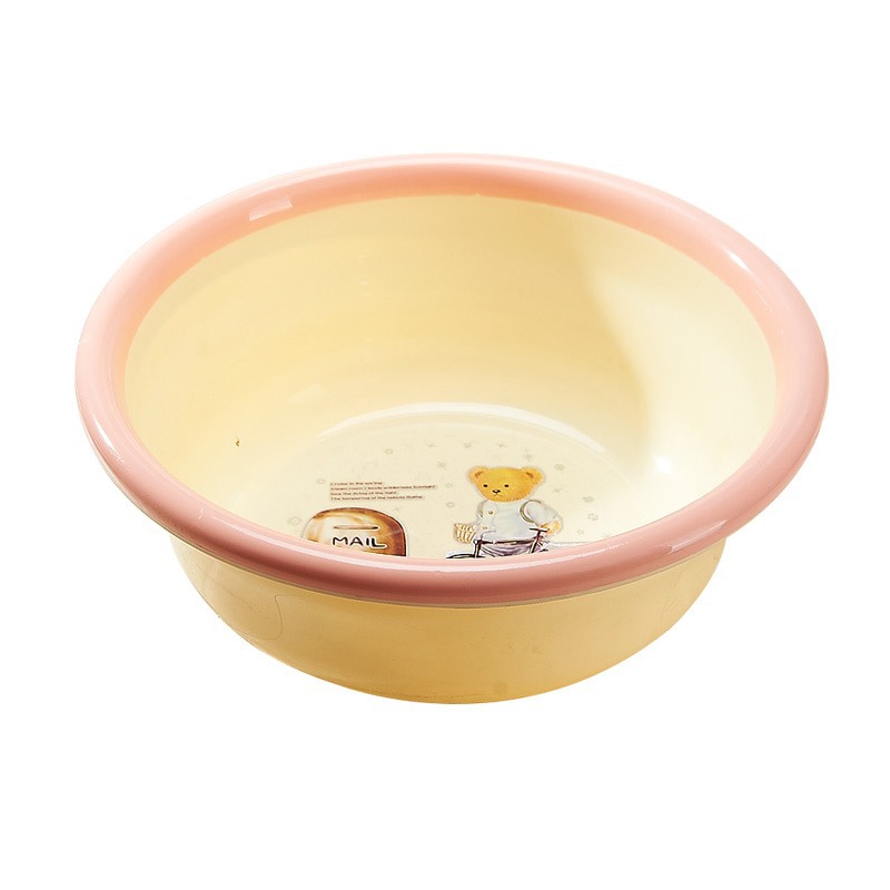 1023A/B dual-color ring-shaped basin with bear pattern household plastic washbasin details Picture