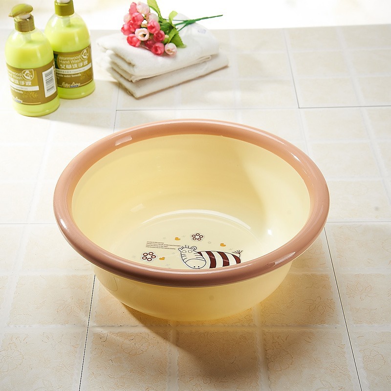 1023A/B dual-color ring-shaped basin with bear pattern household plastic washbasin