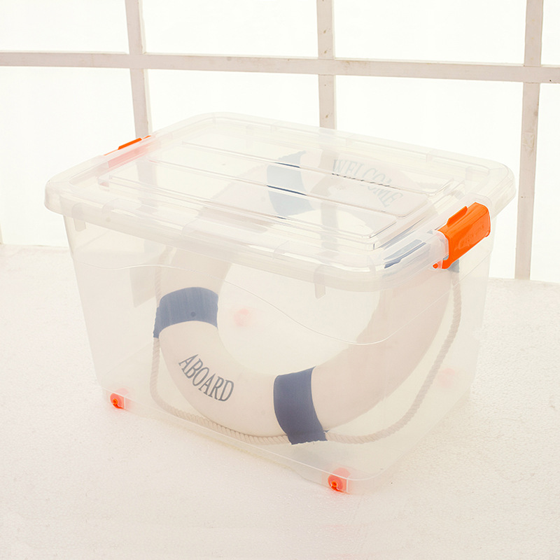 Extra-large storage and organization box for children's toys and quilts, household dust-proof cover plastic home pulley box Application Scenario