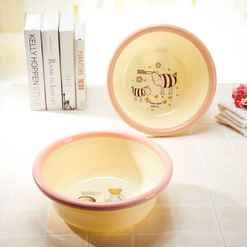 1023A/B dual-color ring-shaped basin with bear pattern household plastic washbasin Specification image