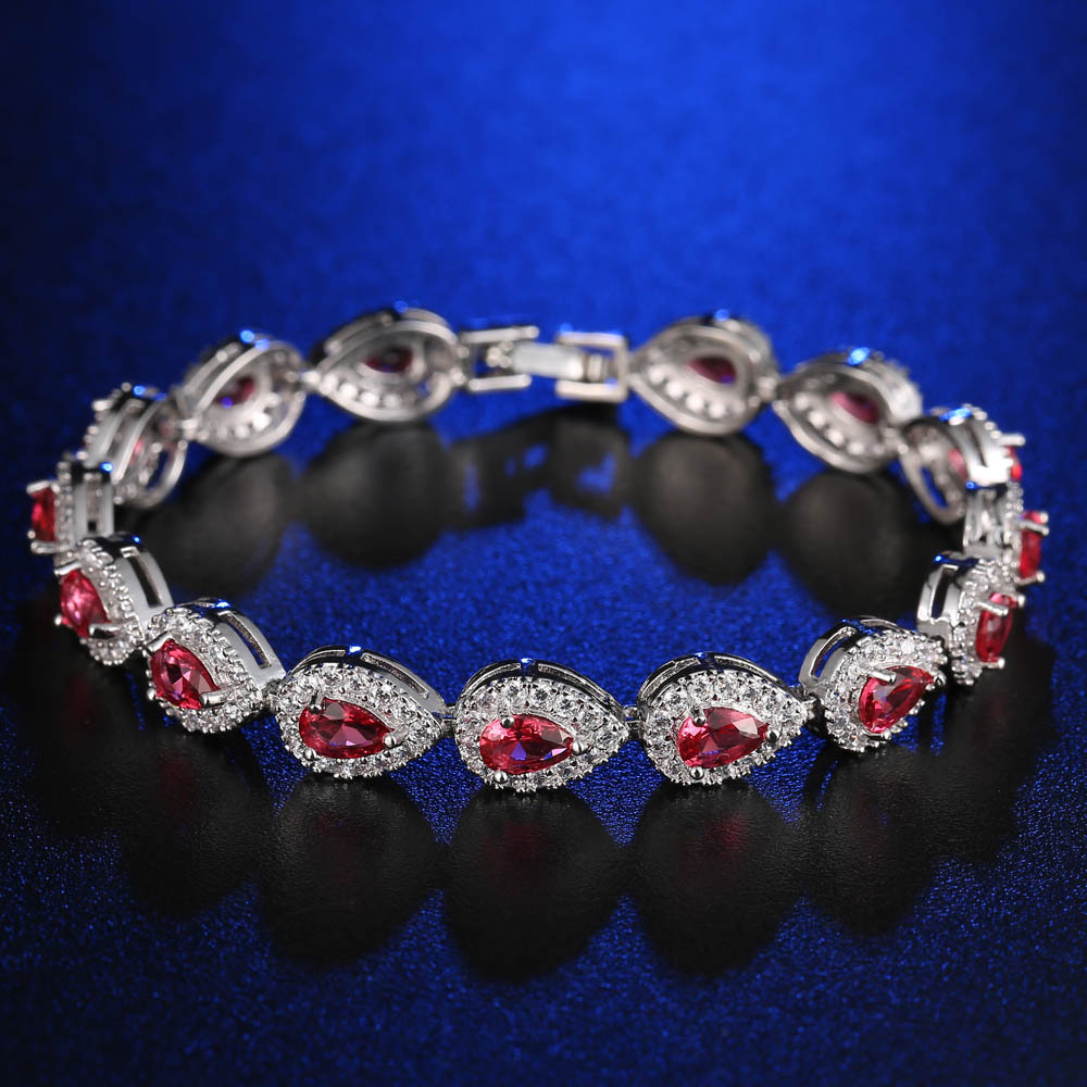Kashi.com Warehouse Amazon supply micro-inlaid copper jewelry AAA Zircon bracelet, main stone style bracelet and bangle Specification image