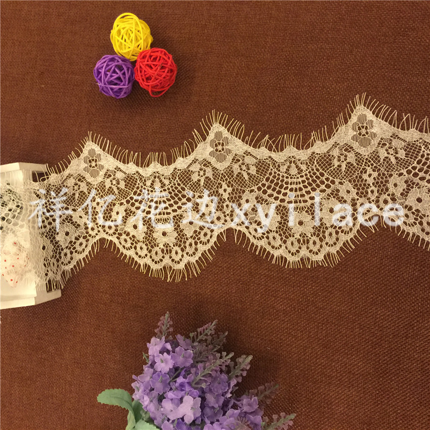 新款睫毛蕾丝/刺绣婚纱蕾丝/服装婚纱花边细节图