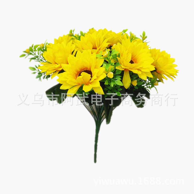 Artificial rose bouquets are cheap and beautiful. Wholesale of preserved flowers, chrysanthemums, plastic flowers, and 24 sunflowers Specification image