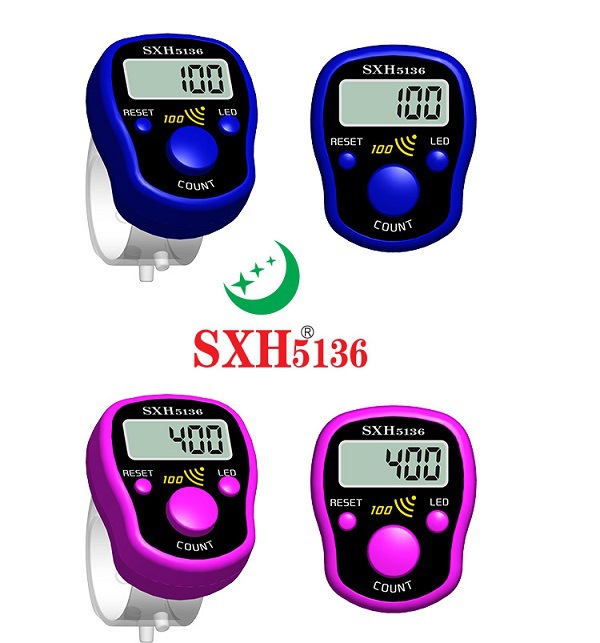 计数器/时间小方计时器/珠子计数器/车载电子钟/Muslim白底实物图