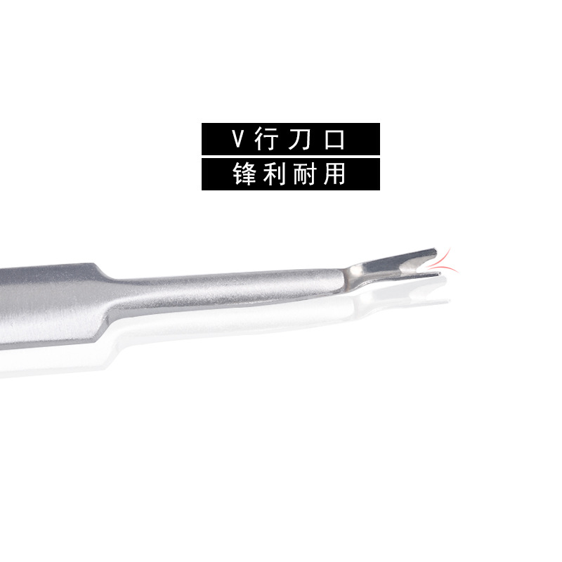Stainless steel metal nail tools, nail edge trimming, keratin pushing, and multiple types of pushing chisels Specification drawing
