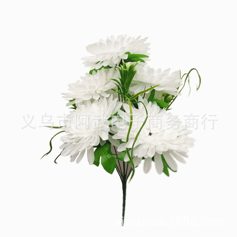 Artificial flowers for ancestral worship during the Qingming Festival, direct sales from the manufacturer. Artificial rose flowers for indoor and outdoor decoration, 9-fork Great Africa Specification image