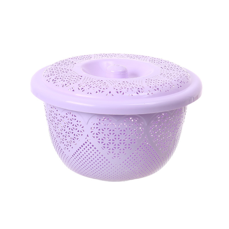6625 Vegetable washing basin and fruit basket factory direct sales, thickened, covered, multi-purpose, environmentally friendly PP plastic sieve