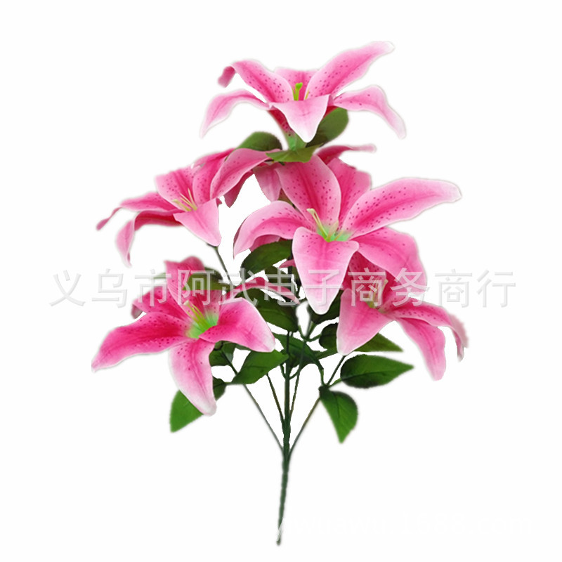 Lilies, artificial flowers, artificial flowers, hotel, home, living room, country style, classical photography props, decorative items, silk flower bouquets details Picture