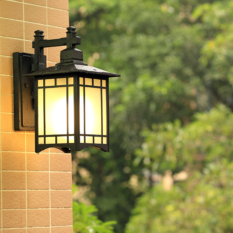 Outdoor balcony waterproof wall lamp European-style retro bedroom bedside lamp corridor corridor outdoor courtyard lamp wall lamp Specification drawing