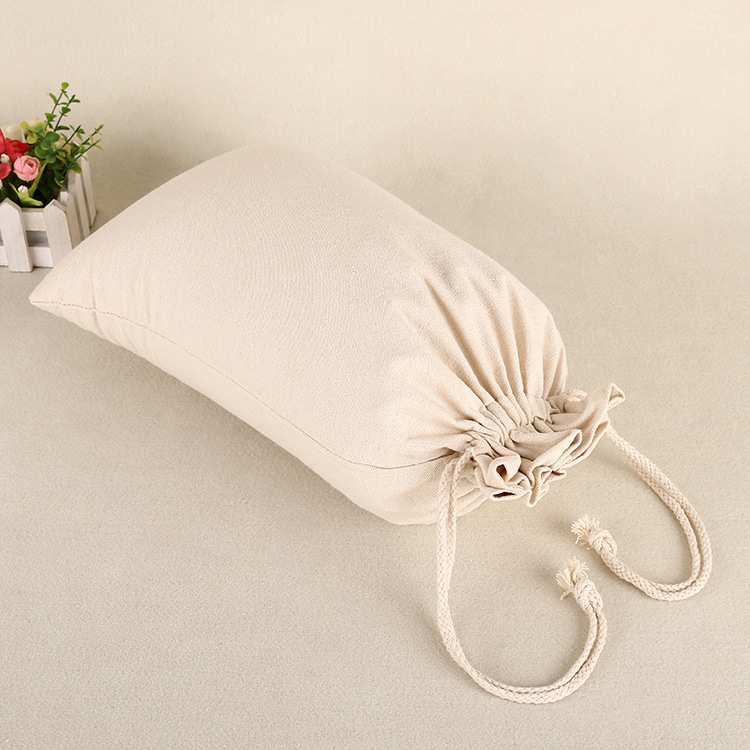 In stock, blank rice and tea packaging, drawstring, linen and cotton fabric, drawstring wine bags, foreign trade version gift storage canvas bags Specification image