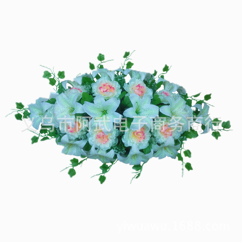 Wedding hotel dining table, round table, turntable, oval flower arrangement in the middle, artificial rose, living room flower arrangement batch Application Scenario