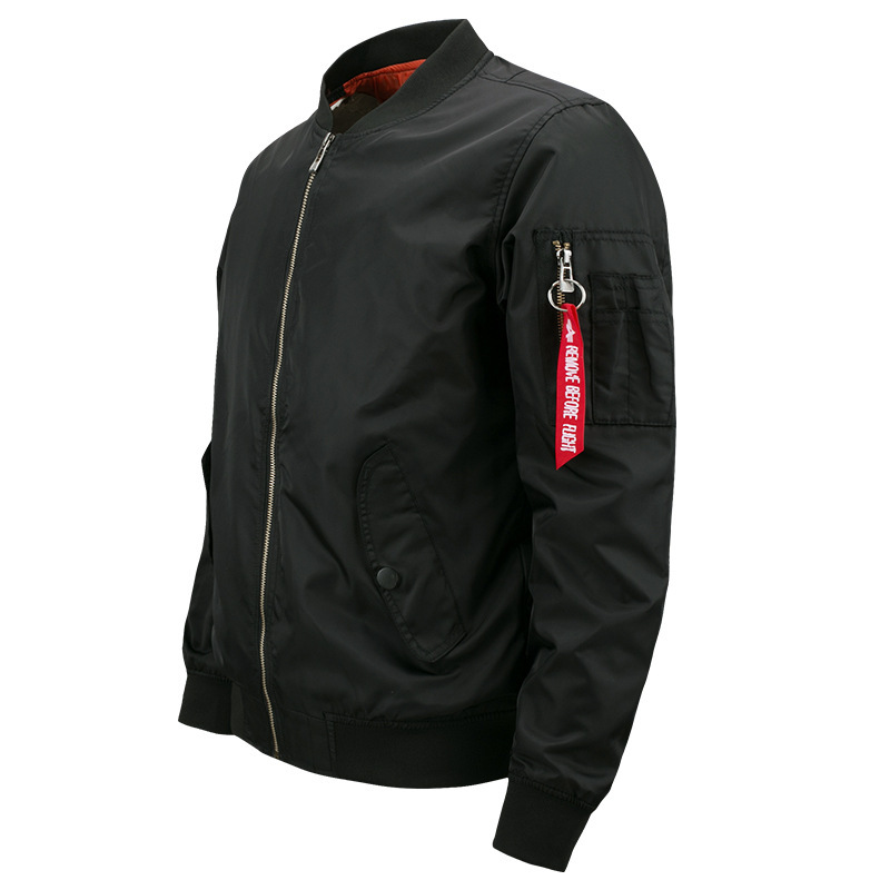 Spring and Autumn Fat Man plus-size men's sporty casual stand-up collar jacket loose coat MA01 Pilot men's baseball shirt Application Scenario