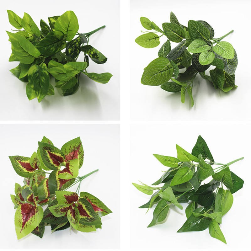 假花绿萝仿真叶子隔断花箱盆栽插花绿叶植物墙绿植墙造景装饰配材