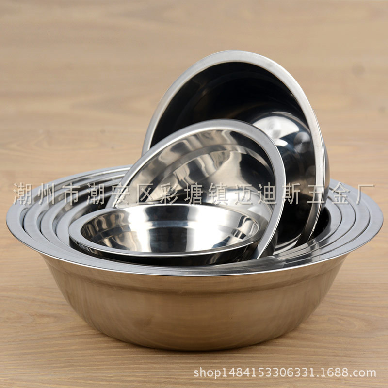 Stainless Steel 05 Non-Magnetic Soup Bowl Children's Kindergarten Soup Bowl Student Canteen 18 Pots Round Soup Bowl 5 Yuan Shop Application Scenario