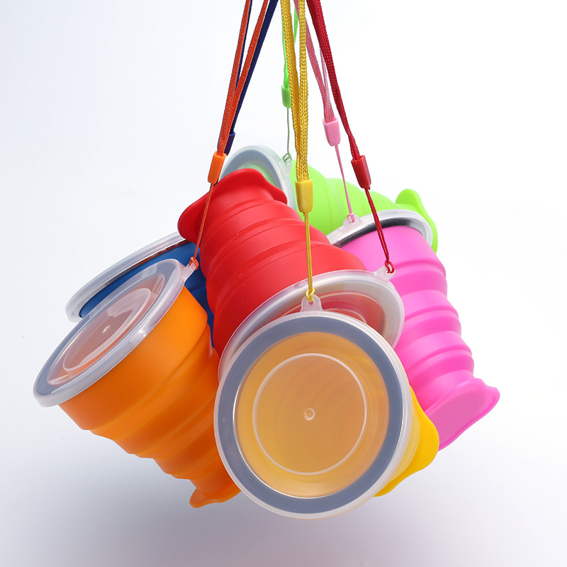 Outdoor Portable Silicone Folding Cup Multifunctional Telescopic Cup Silicone Mouthwash Folding Cup Silicone Folding Cup details Picture