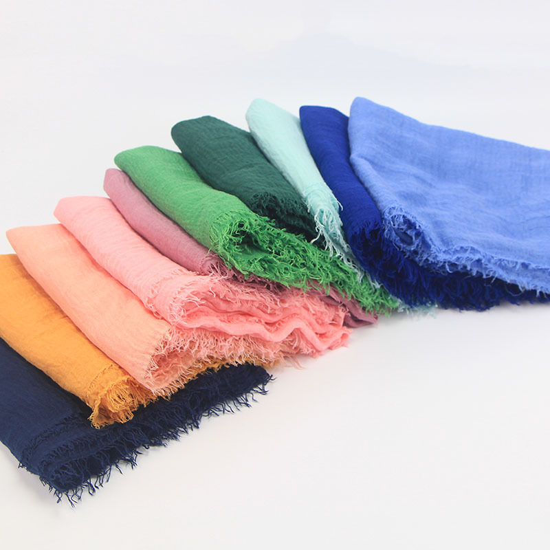 Solid Color Imitation Cotton And Linen Scarf Middle East Scarf Crepe Scarf Wholesale Specification drawing