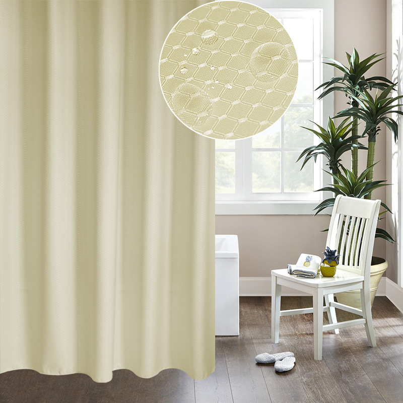 Solid Color Curtain Waterproof And Mildew Resistant Thickened 190 G Waffle Shower Curtain Jacquard Fabric Shower Curtain details Picture
