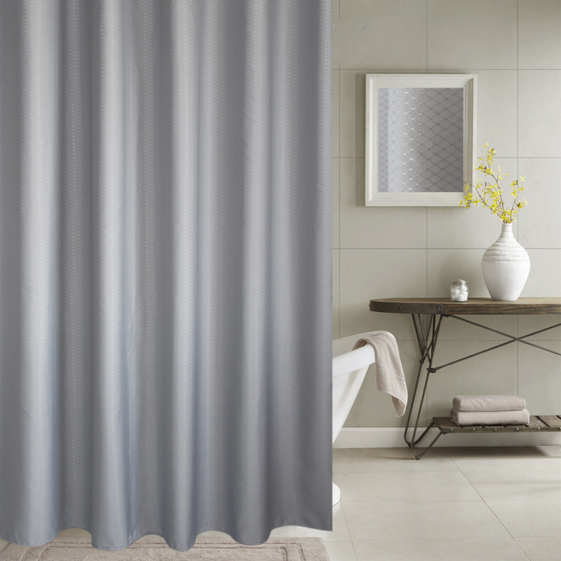 Solid Color Curtain Waterproof And Mildew Resistant Thickened 190 G Waffle Shower Curtain Jacquard Fabric Shower Curtain Specification drawing
