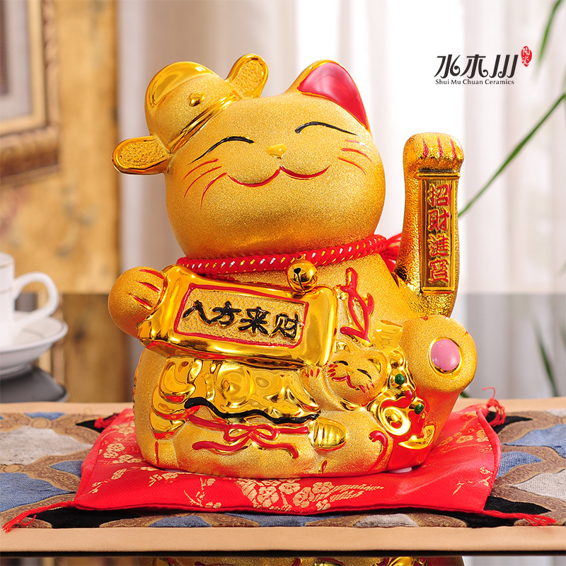 The opening store of Maneki Neko ornaments, Golden Ceramics Company, gift cash register, front desk, home furnishing, and creative gift-giving details Picture