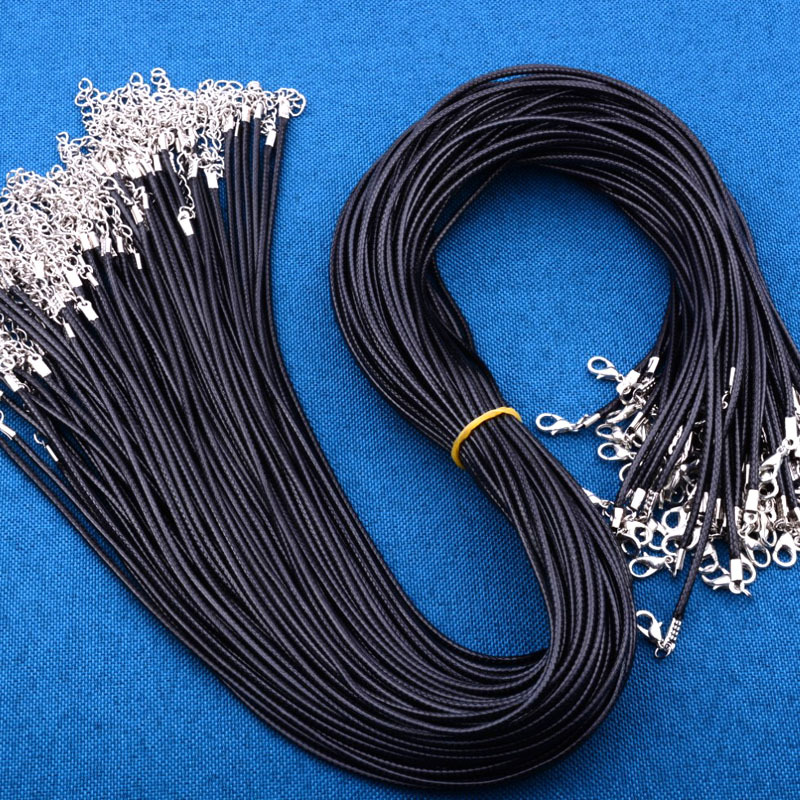 Wholesale necklace DIY pendant leather rope, black necklace rope, necklace leather rope accessories, 2.0mm thick wax rope from the manufacturer