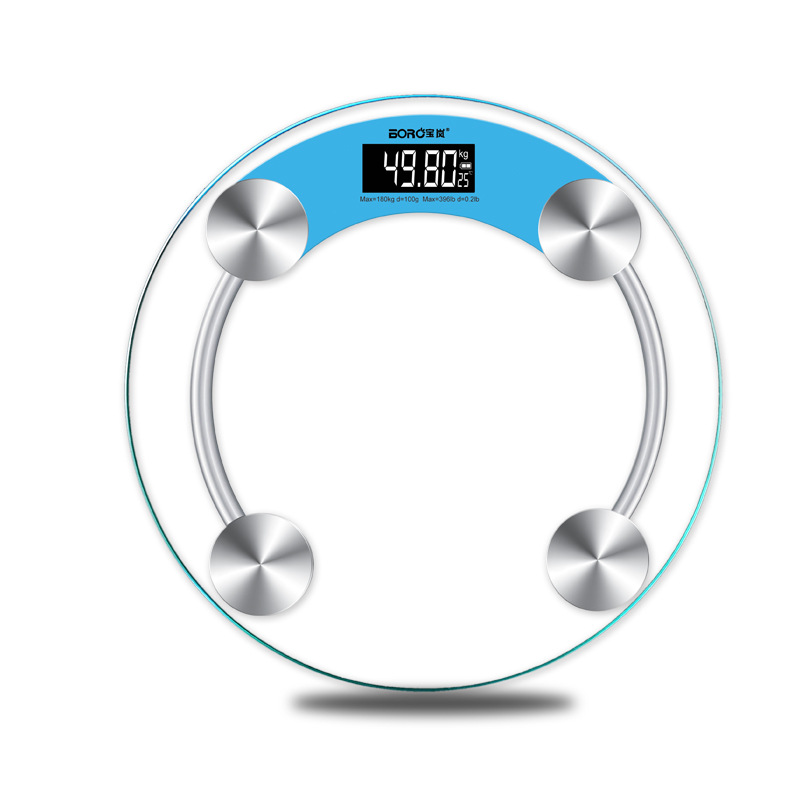 Baolan circular household smart electronic health weight scale, human body scale, adult glass scale, cross-border advertising gift scale details Picture