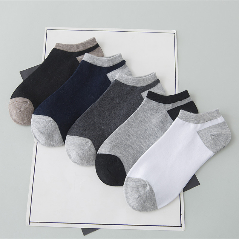 夏季韩版男士棉质船袜 复古潮流隐形袜 素色平板袜子个性时尚批发产品图