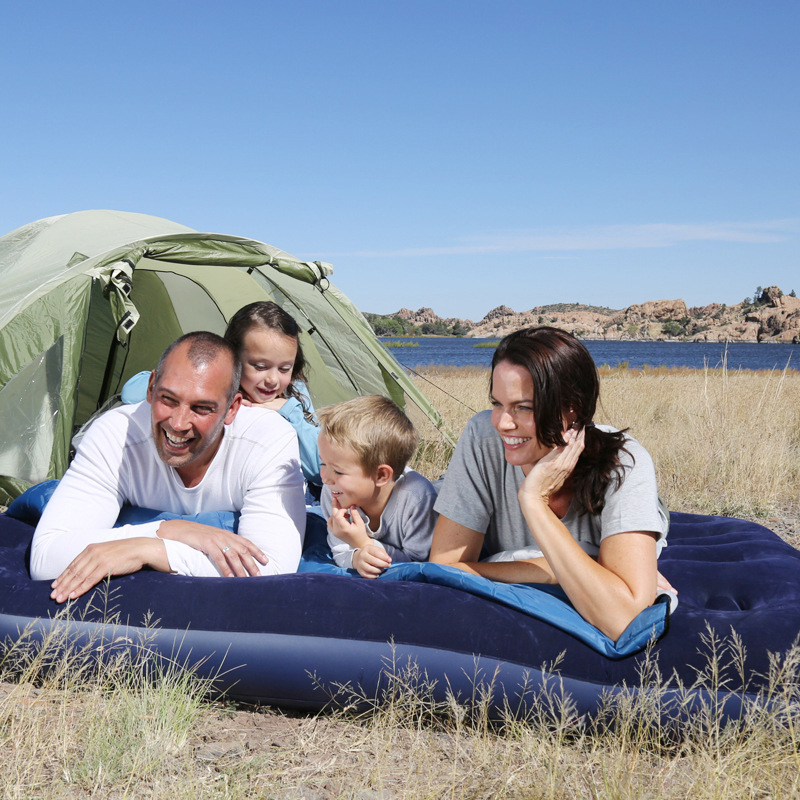 Bestway深蓝高级植绒充气床垫双人特大户外气床垫 户外蜂窝床垫详情图3