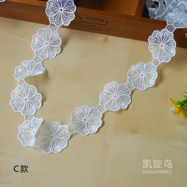 Ougensha women's hat flower edge accessories Polyester embroidered lace fabric patch DIY accessories manufacturer wholesale Application Scenario