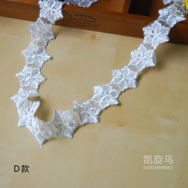 Ougensha women's hat flower edge accessories Polyester embroidered lace fabric patch DIY accessories manufacturer wholesale Item Picture