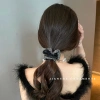 Light luxury and high-end style, Organza water diamond large intestine circle, internet-famous style, ponytail hair tie, high-elastic leather band hair tie, hair accessory Specification image