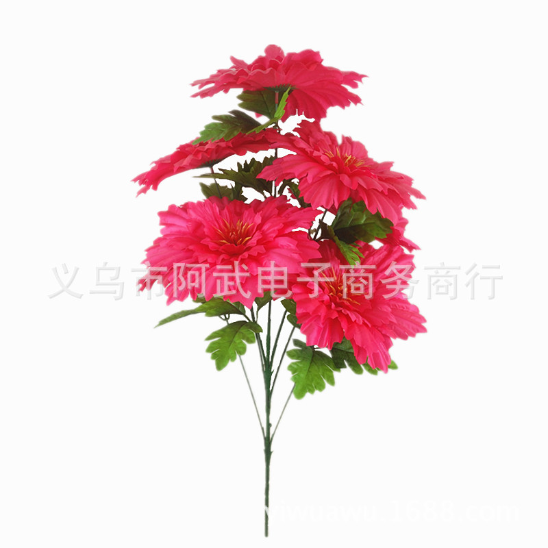 Factory direct sales of artificial flower, 7-head tall maple leaf chrysanthemum, 75CM