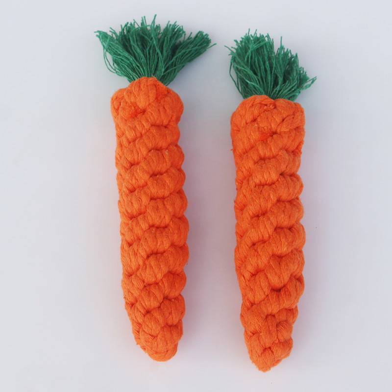 Pet toys, hand-woven carrots, best-selling dog toys on Amazon, cotton rope pet toys details Picture