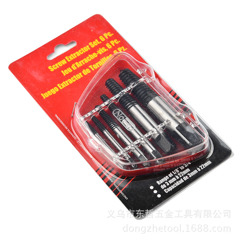 特价汽修工具（4-15mm）插卡装5-6pc细牙螺丝取出器 断丝取出器