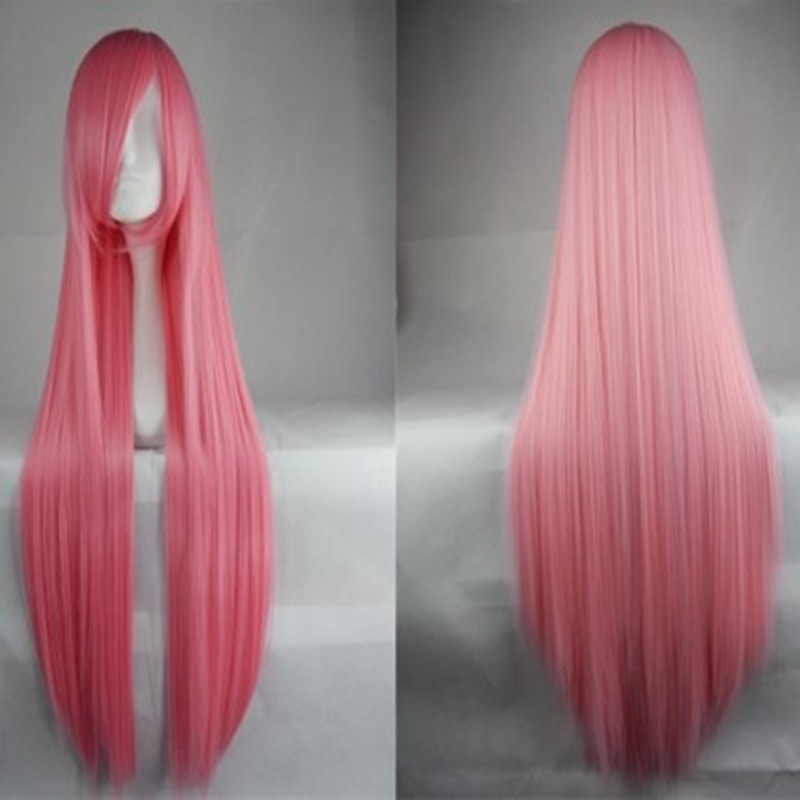 All-purpose wig, high-temperature silk, multi-color long straight hair cosplay wig, female anime cosplay, European and American style, 75CM