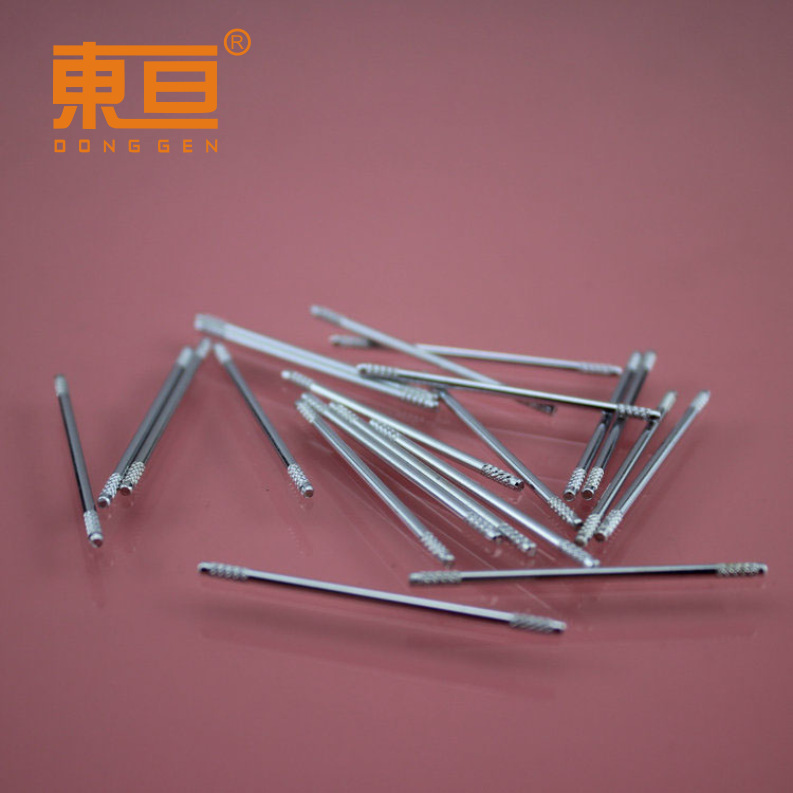H1.5*37 double-mesh embossed axle, iron axle, hardware axle, toy axle, both ends are embossed with mesh patterns and the surface is galvanized Specification image