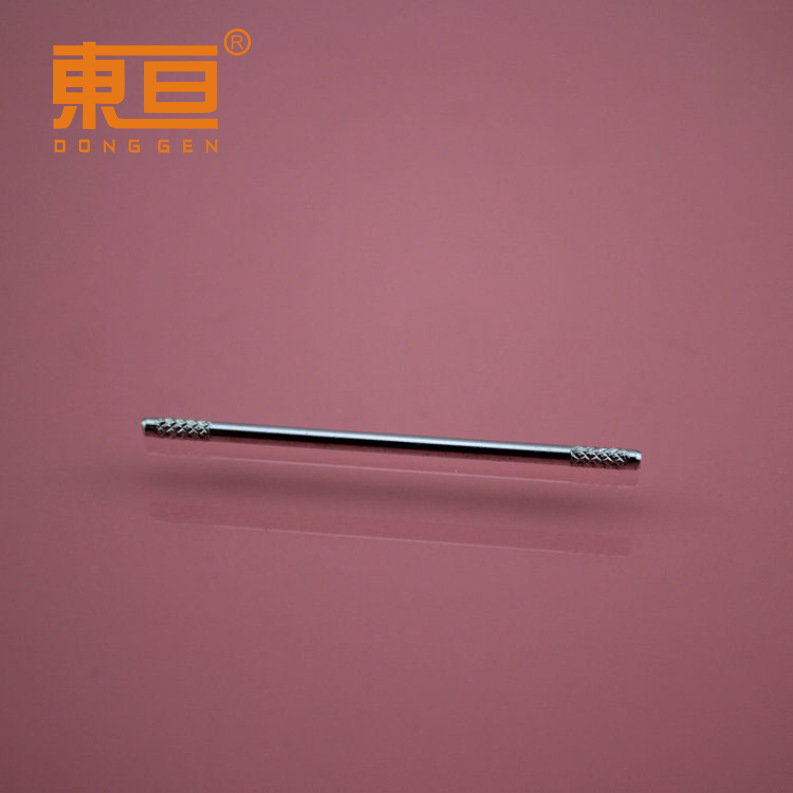 H1.5*37 double-mesh embossed axle, iron axle, hardware axle, toy axle, both ends are embossed with mesh patterns and the surface is galvanized