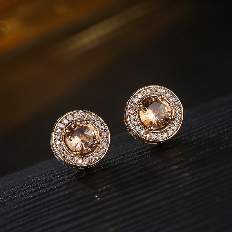 Starry sky round earrings 2022 New Fashion earrings for men, zircon stud earrings full of diamonds, European and American creative accessories wholesale details Picture