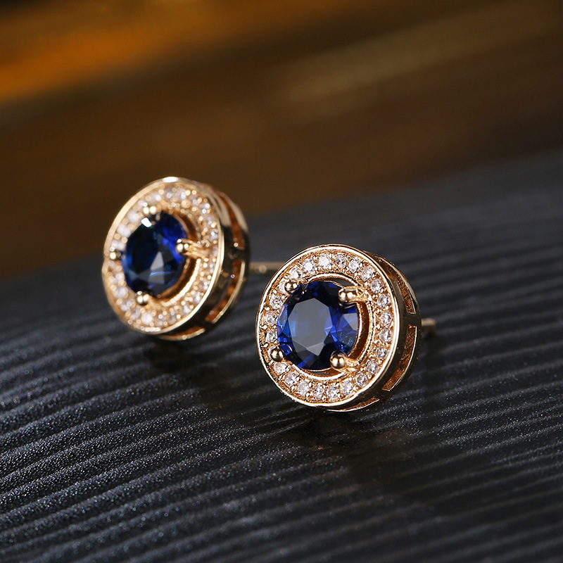 Starry sky round earrings 2022 New Fashion earrings for men, zircon stud earrings full of diamonds, European and American creative accessories wholesale Application Scenario