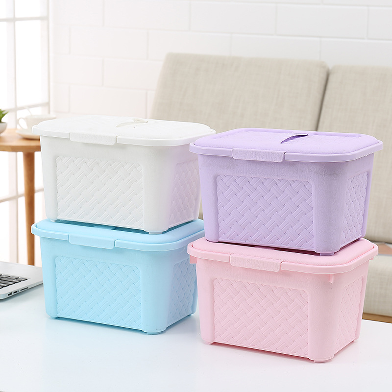 Rattan weaving country-style portable storage box, rattan weaving storage box, small storage box 5055 full figure