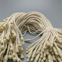 厂家高档加粗大号棉线子弹头吊粒服装吊牌绳线商标挂牌绳子手穿绳