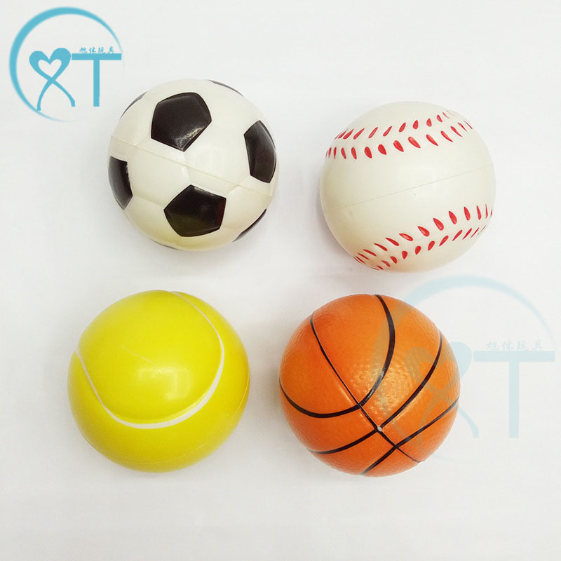 Cross-border bestsellers: 63mm stress-relieving football and basketball pu balls, foam pressure balls, toys, pu stress-relieving sponges, and tennis balls Specification image