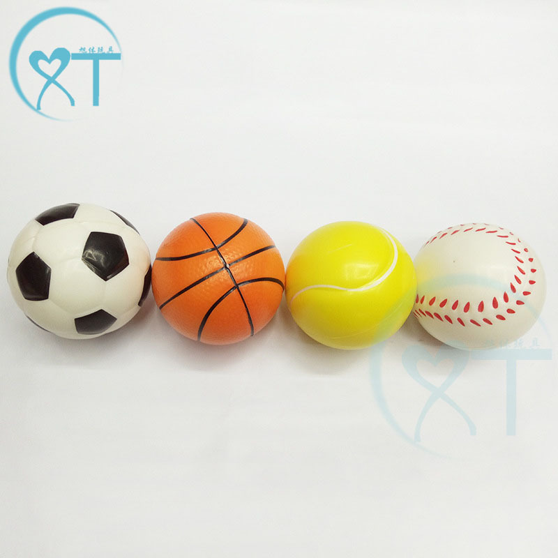 Cross-border bestsellers: 63mm stress-relieving football and basketball pu balls, foam pressure balls, toys, pu stress-relieving sponges, and tennis balls details Picture