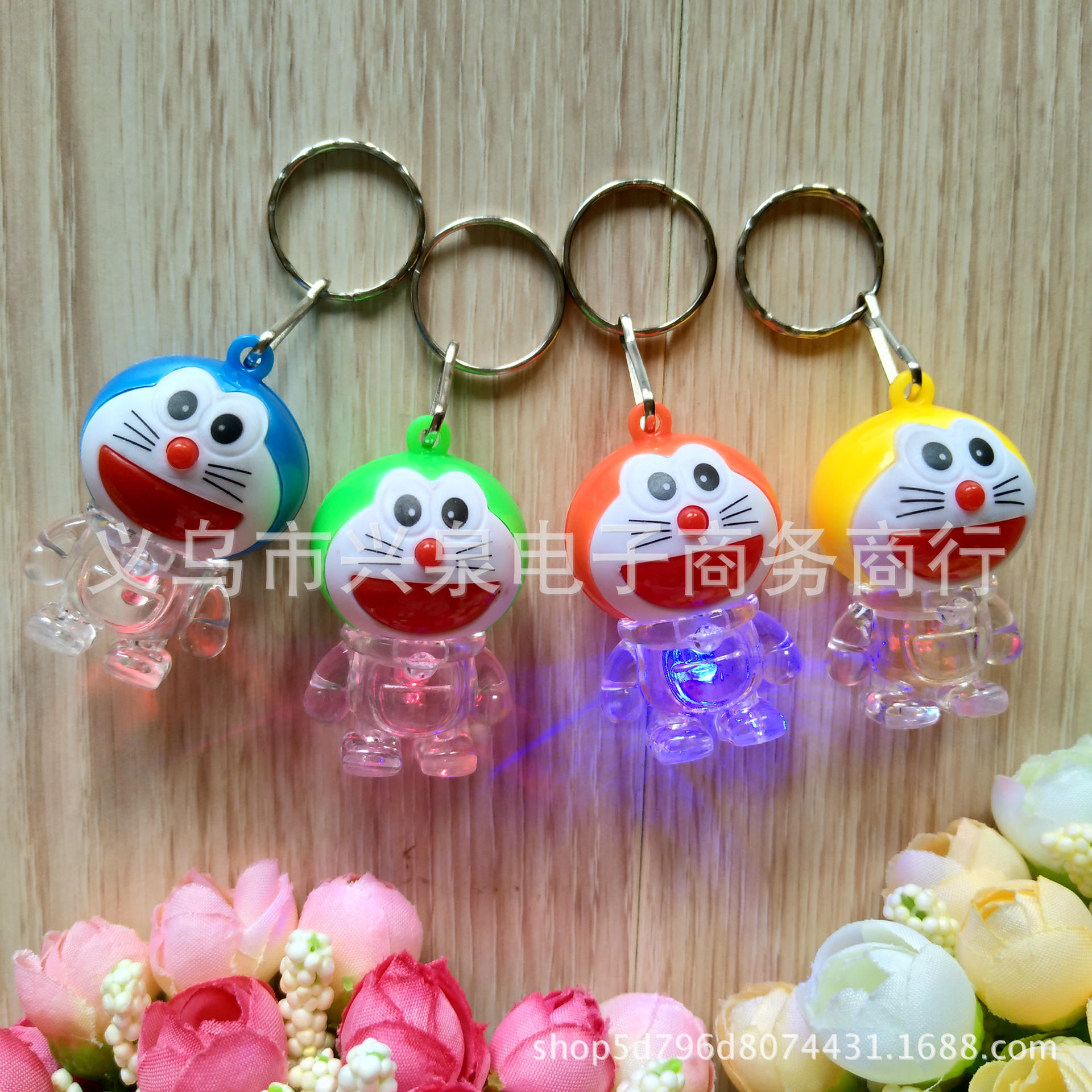 【2-6区】机器猫灯 48/盒 1728/箱一元店闪光挂件卡通闪光灯闪灯钥匙挂件LED彩灯闪灯公仔 一元货源